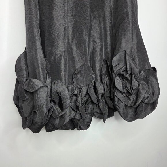 KM Collections Milla Bell Womens Black Ruffle Midi Skirt Size 8 Fairy Core Artsy - Picture 3 of 10